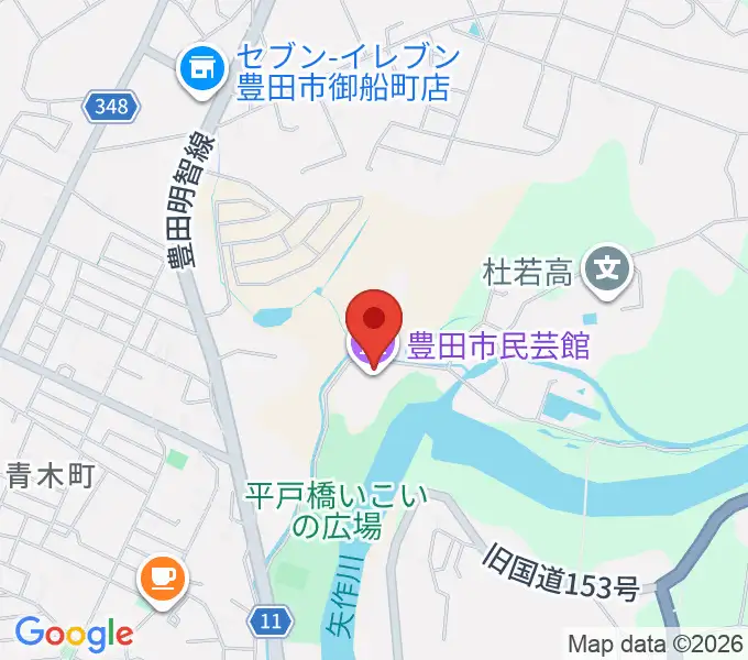 豊田市民芸館の地図
