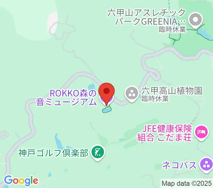 ROKKO森の音ミュージアムの地図