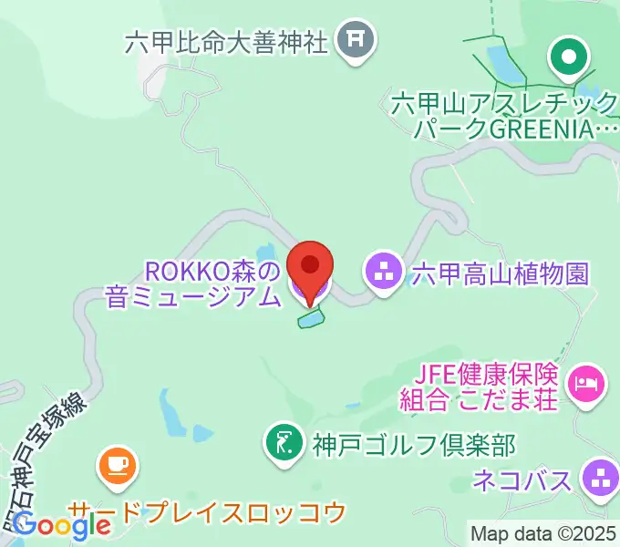 ROKKO森の音ミュージアムの地図