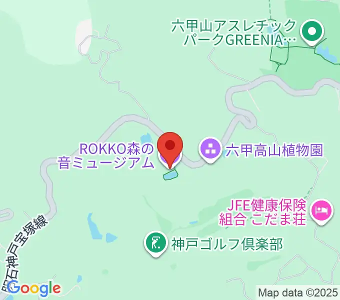 ROKKO森の音ミュージアムの地図