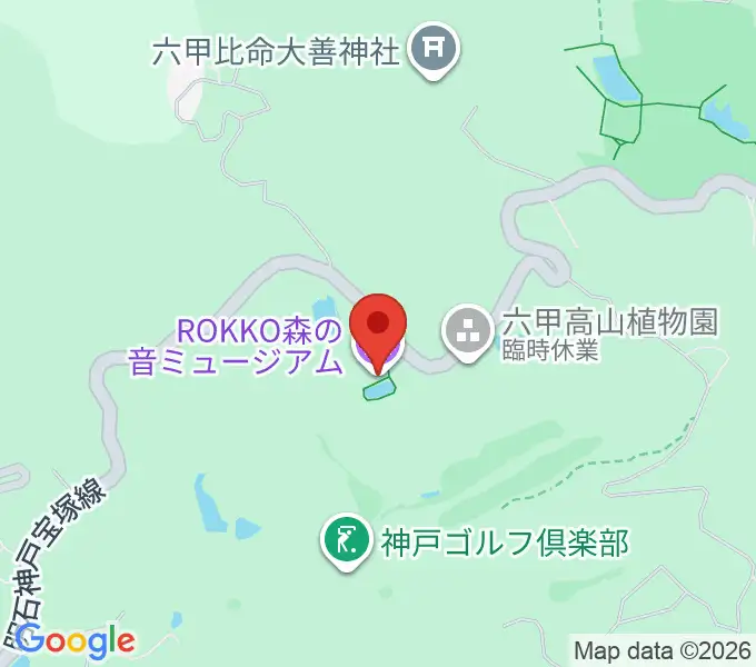 ROKKO森の音ミュージアムの地図