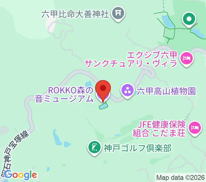 ROKKO森の音ミュージアムの地図