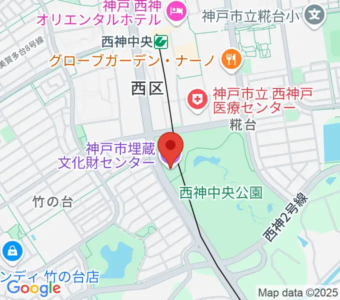 神戸市埋蔵文化財センターの地図