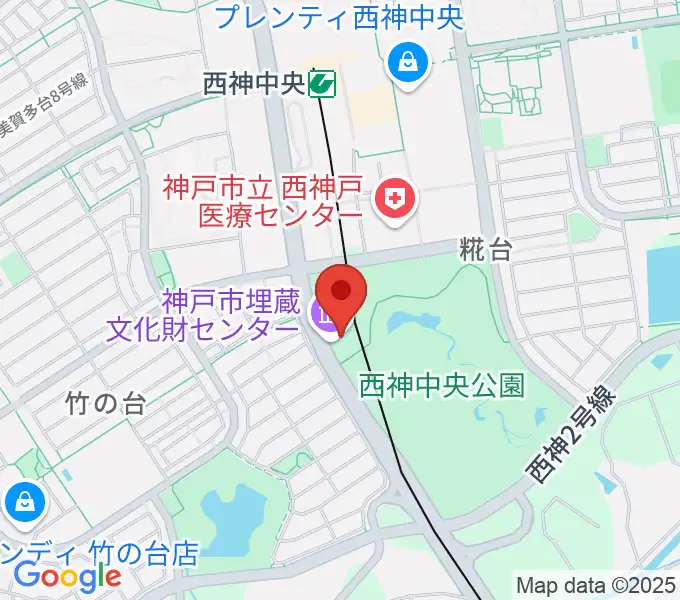 神戸市埋蔵文化財センターの地図