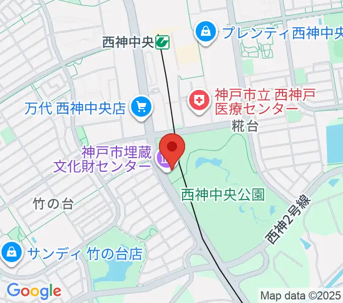 神戸市埋蔵文化財センターの地図