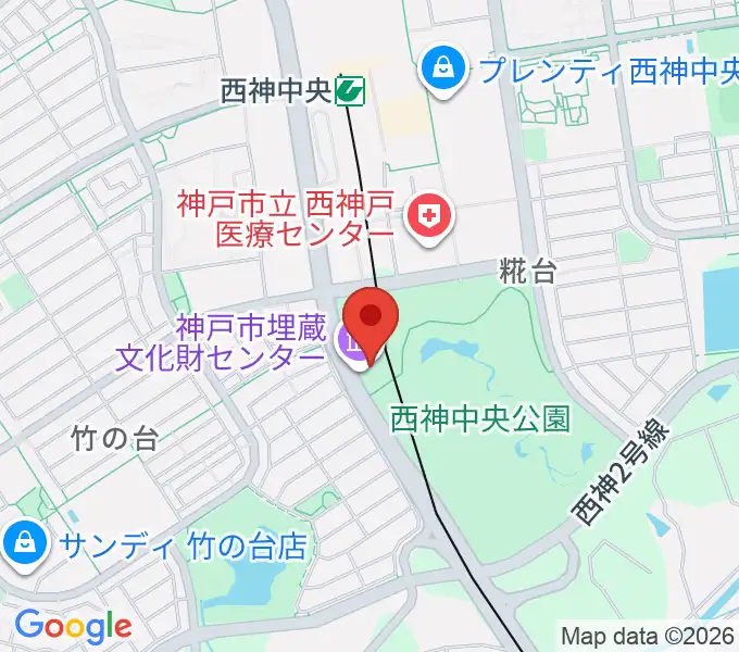 神戸市埋蔵文化財センターの地図
