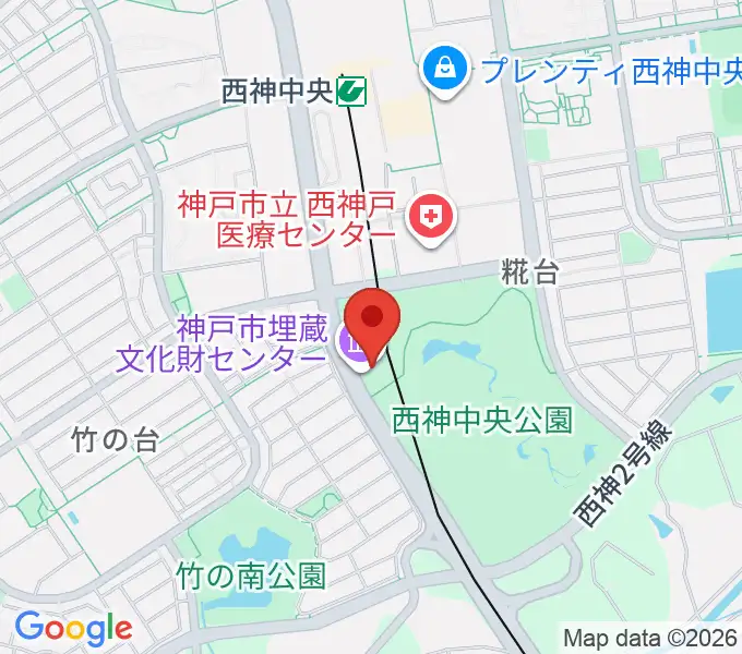 神戸市埋蔵文化財センターの地図