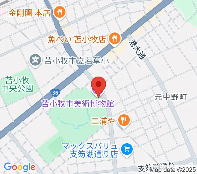 苫小牧市美術博物館の地図