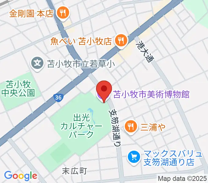 苫小牧市美術博物館の地図