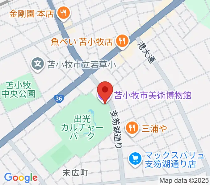 苫小牧市美術博物館の地図