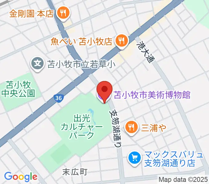苫小牧市美術博物館の地図