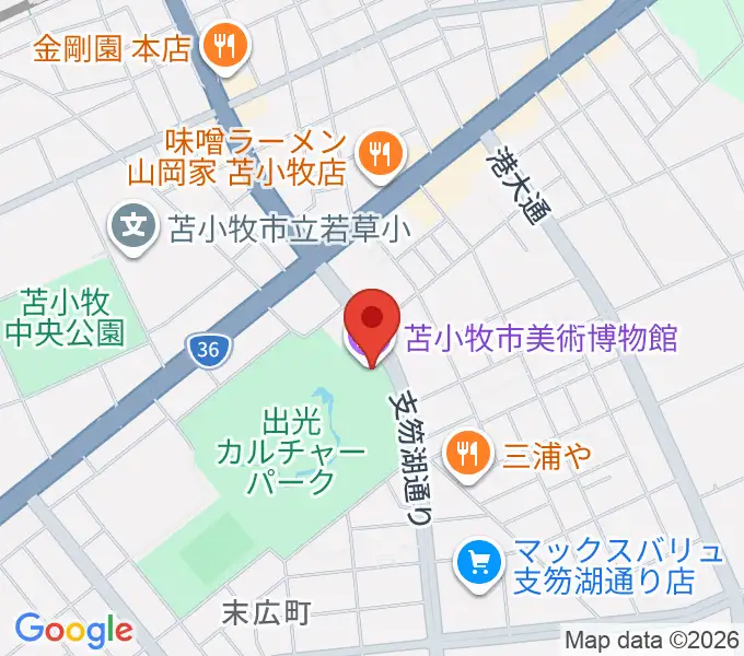 苫小牧市美術博物館の地図
