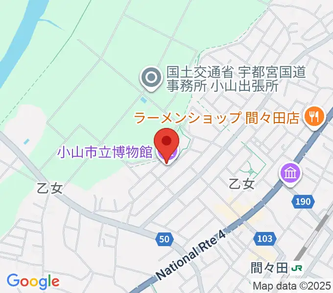 小山市立博物館の地図