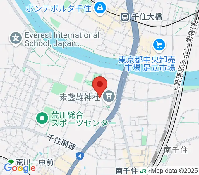 荒川ふるさと文化館の地図
