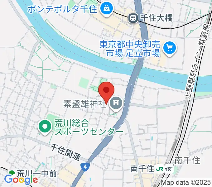 荒川ふるさと文化館の地図