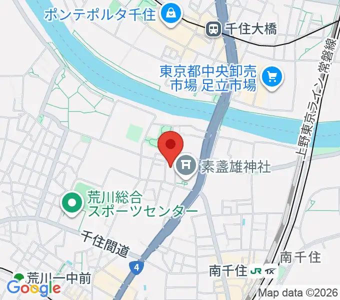 荒川ふるさと文化館の地図
