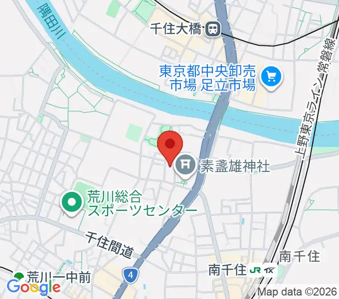荒川ふるさと文化館の地図