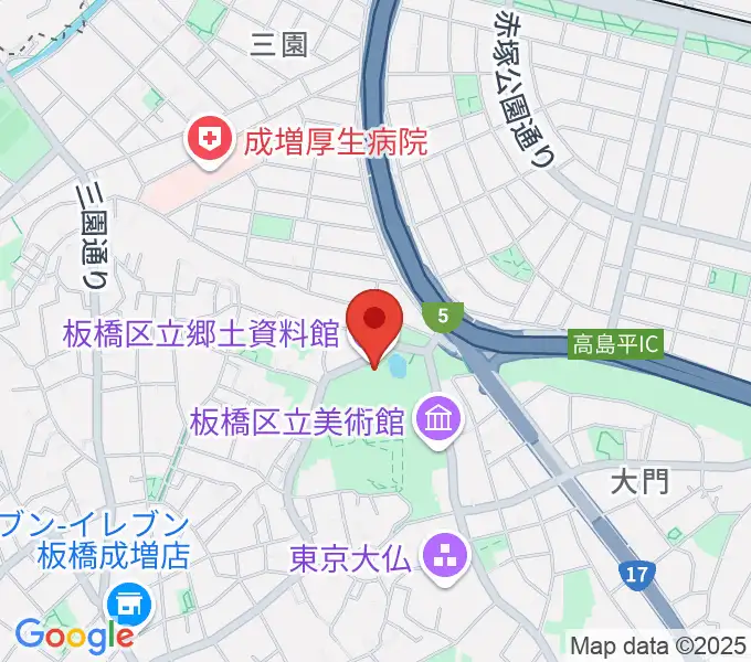 板橋区立郷土資料館の地図