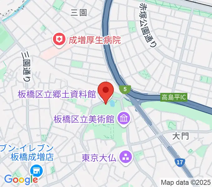 板橋区立郷土資料館の地図