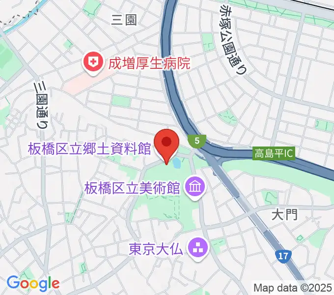 板橋区立郷土資料館の地図