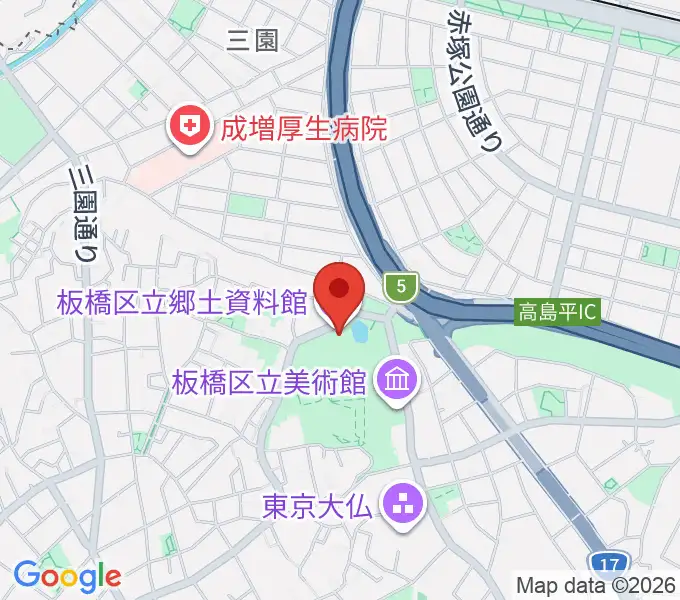 板橋区立郷土資料館の地図