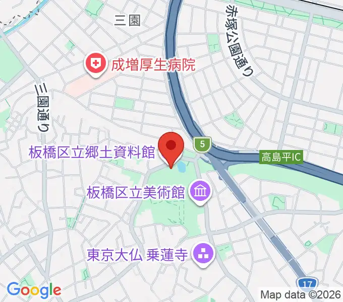 板橋区立郷土資料館の地図