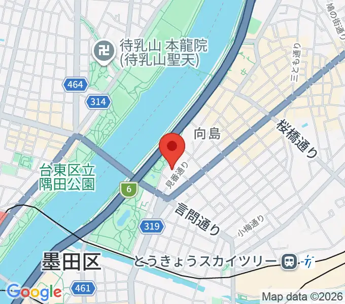 すみだ郷土文化資料館の地図