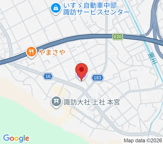 諏訪市博物館の地図