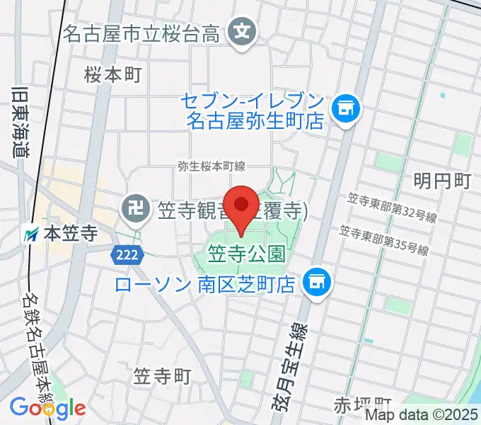 名古屋市見晴台考古資料館の地図