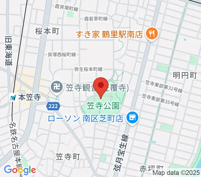 名古屋市見晴台考古資料館の地図