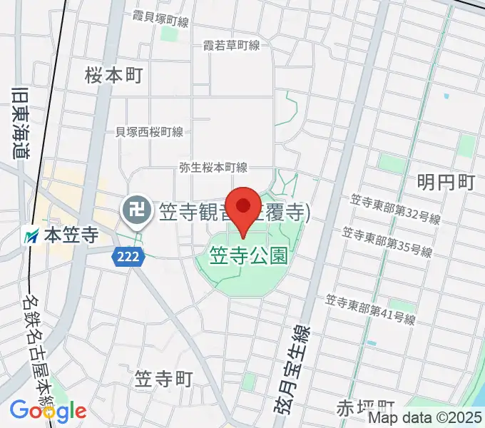 名古屋市見晴台考古資料館の地図
