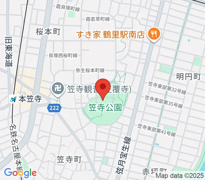 名古屋市見晴台考古資料館の地図