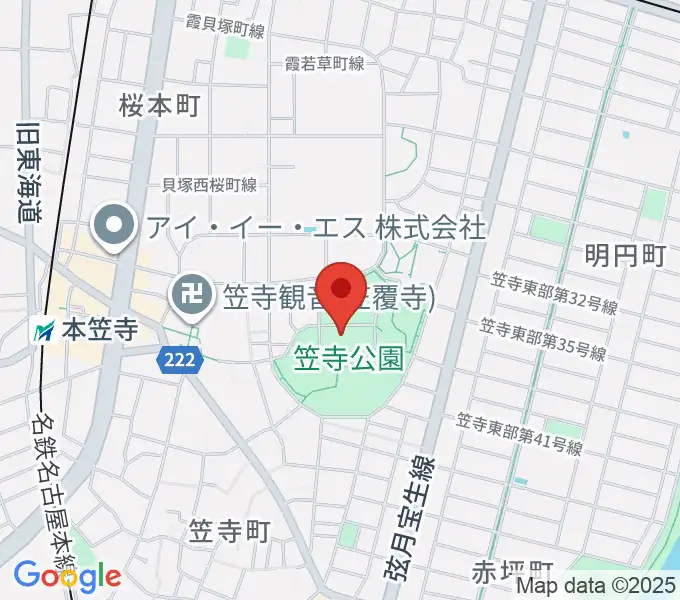 名古屋市見晴台考古資料館の地図