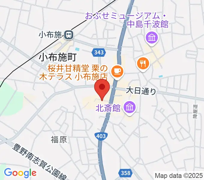 日本のあかり博物館の地図