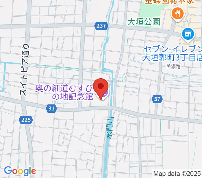 大垣市奥の細道むすびの地記念館の地図