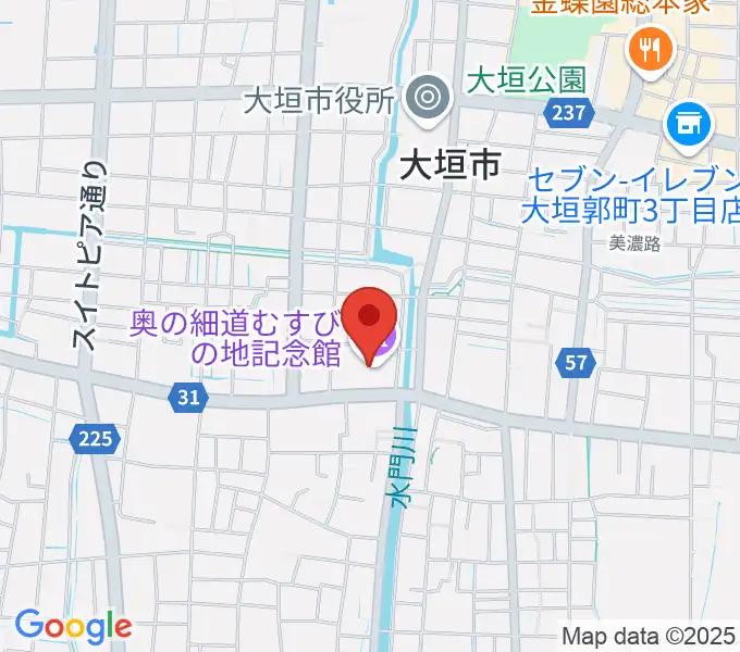 大垣市奥の細道むすびの地記念館の地図