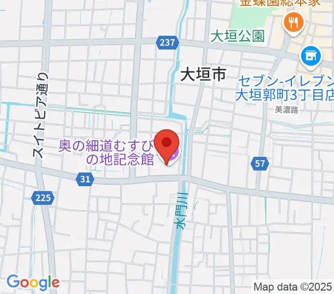 大垣市奥の細道むすびの地記念館の地図