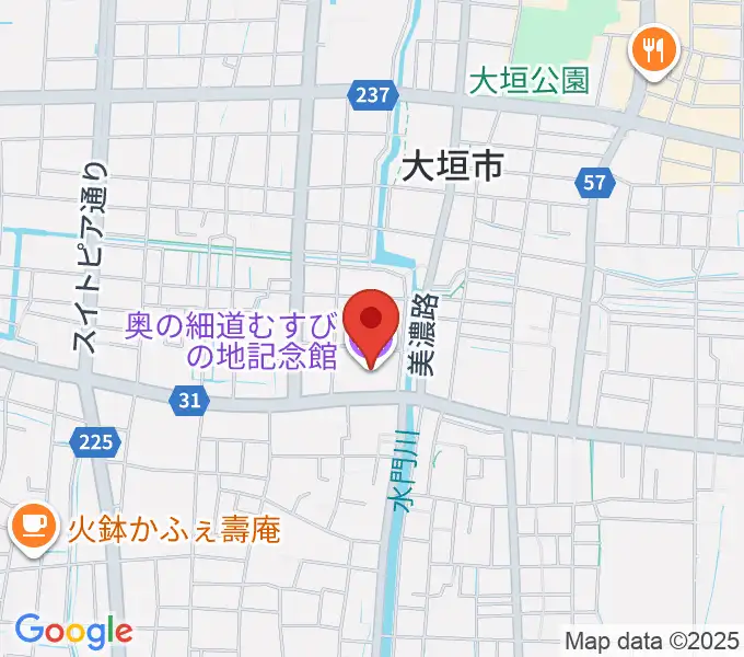 大垣市奥の細道むすびの地記念館の地図