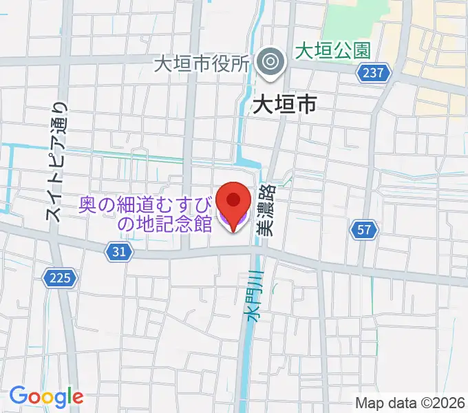 大垣市奥の細道むすびの地記念館の地図