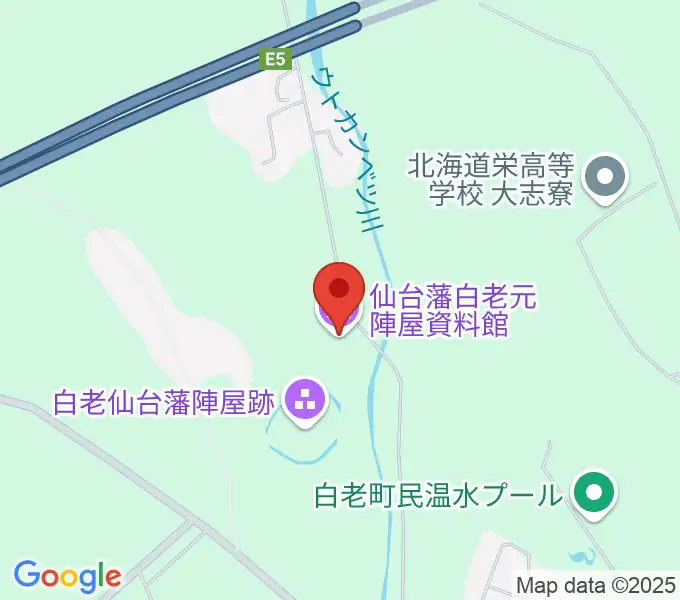 仙台藩白老元陣屋資料館の地図