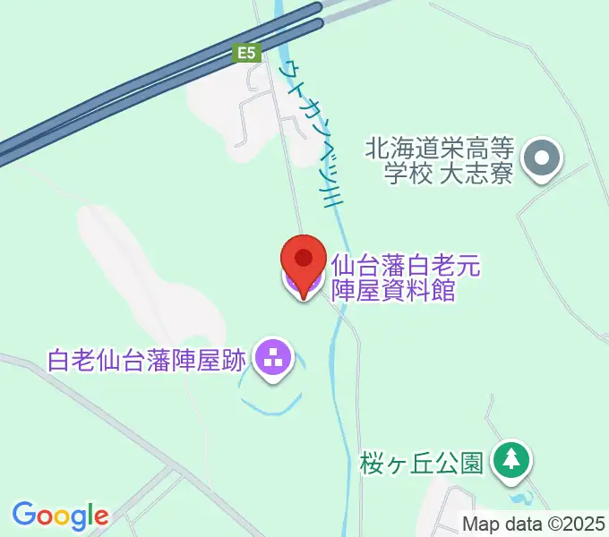 仙台藩白老元陣屋資料館の地図