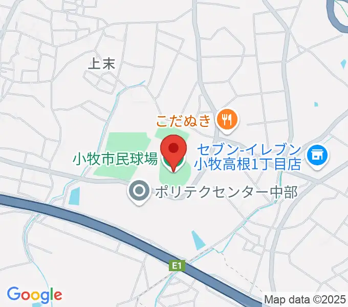 小牧市民球場の地図