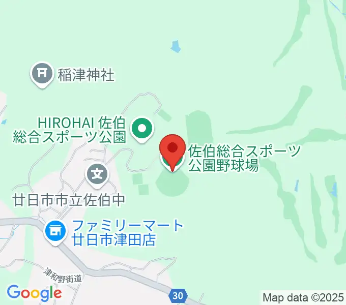 HIROHAI佐伯総合スポーツ公園野球場の地図