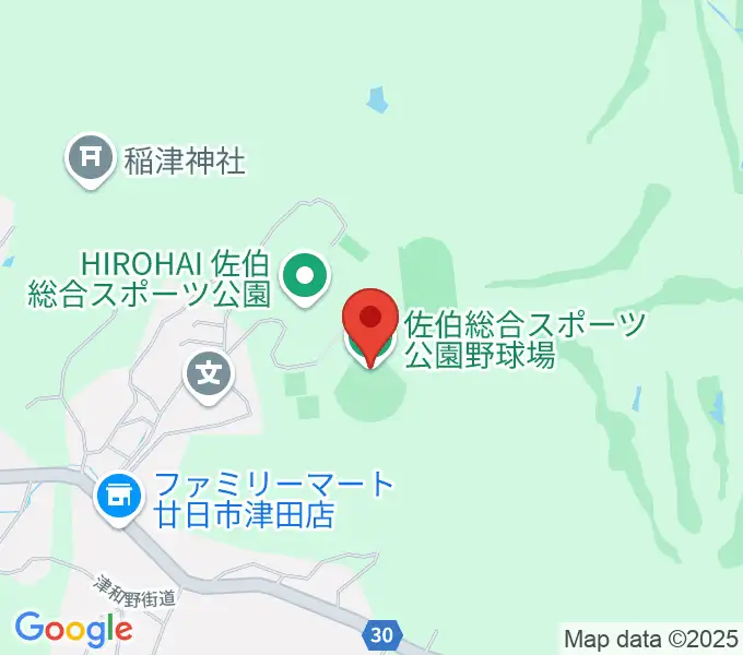 HIROHAI佐伯総合スポーツ公園野球場の地図