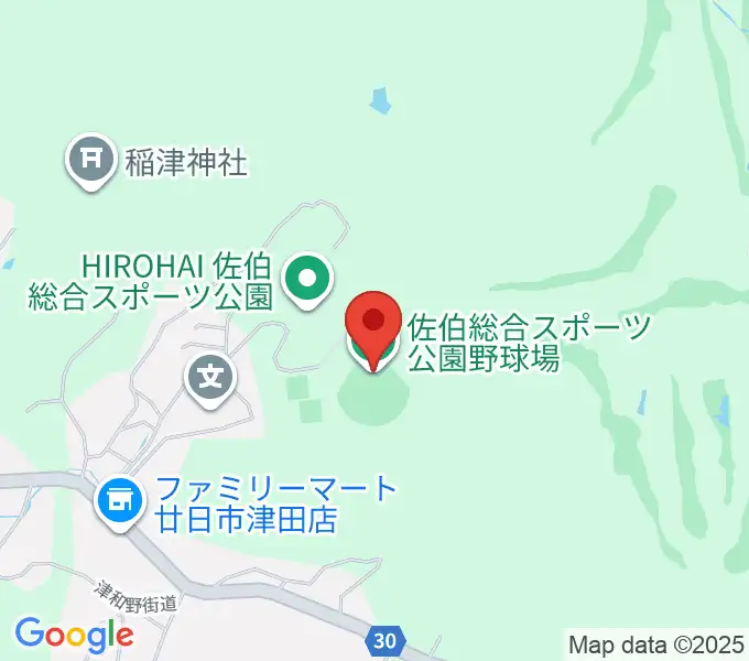 HIROHAI佐伯総合スポーツ公園野球場の地図