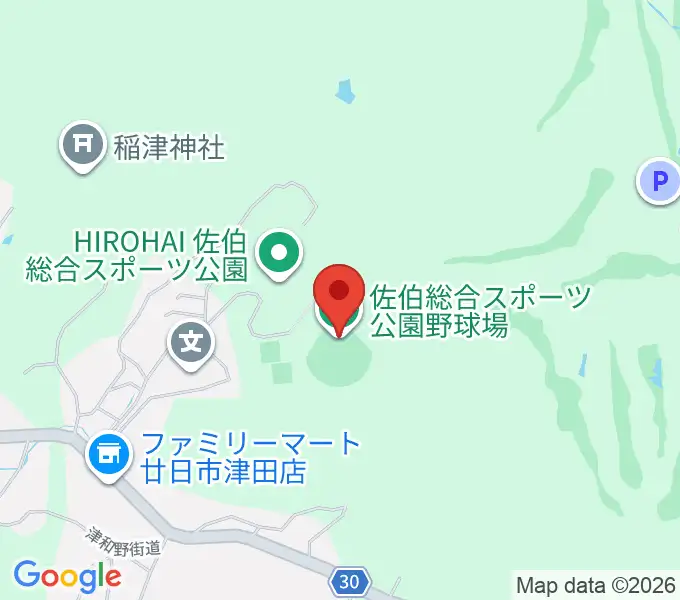 HIROHAI佐伯総合スポーツ公園野球場の地図