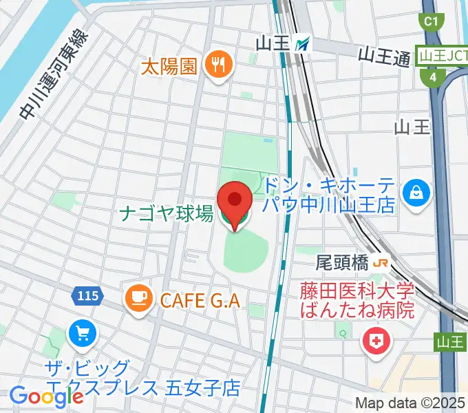 ナゴヤ球場の地図