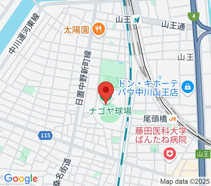 ナゴヤ球場の地図