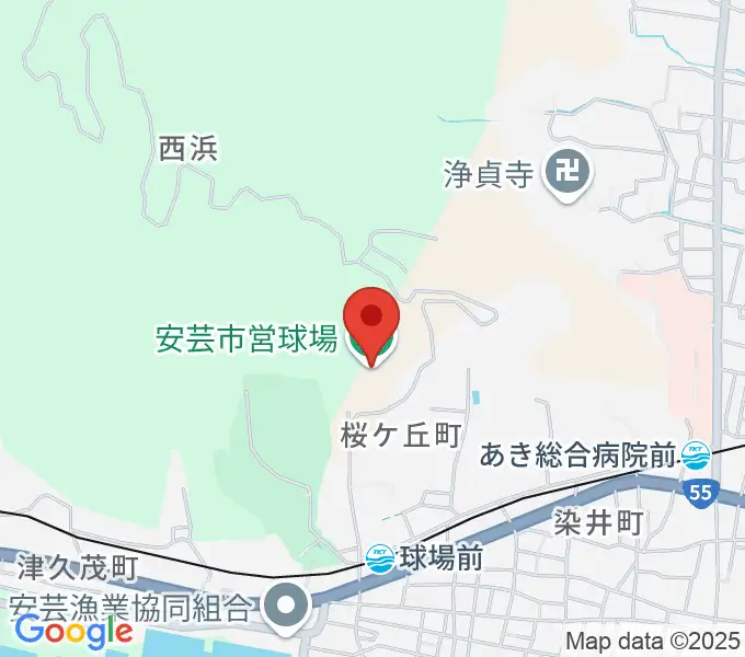 安芸市営球場（安芸タイガース球場）の地図