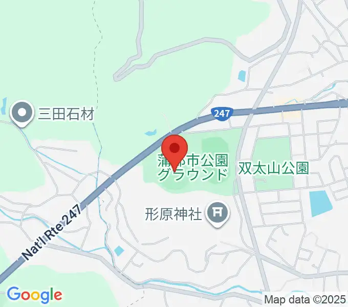 蒲郡市公園グラウンド野球場の地図